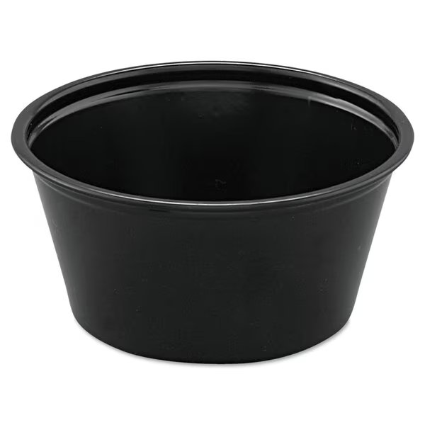 Polystyrene Portion Cups, 2oz, Black, PK2500, Dart, Mfr#: P200BLK